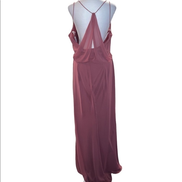 After Six Style 1527 Draped Blouson Back Chiffon Maxi Dress Size 12 NWT - Picture 5 of 7